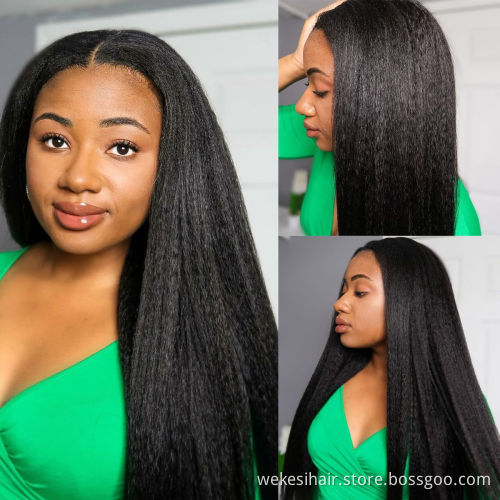 Wholesale waterproof lace front vendore 360 human kinky straight full lace wig raw temple super double drawn virgin hair vietnam